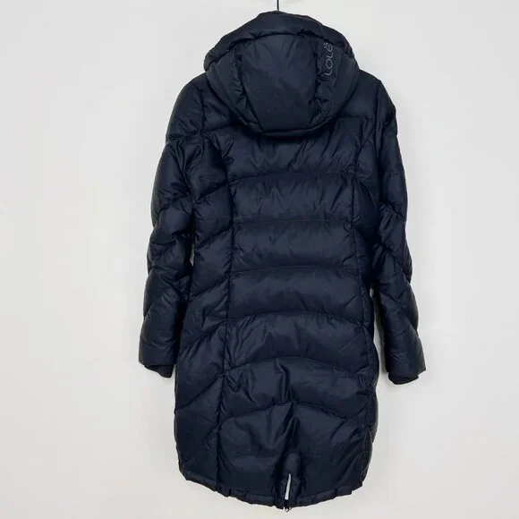 Lole Down Feather Puffer Jacket Winter Coat Long Hooded Snow Warm Pockets Hood - Picture 9 of 11